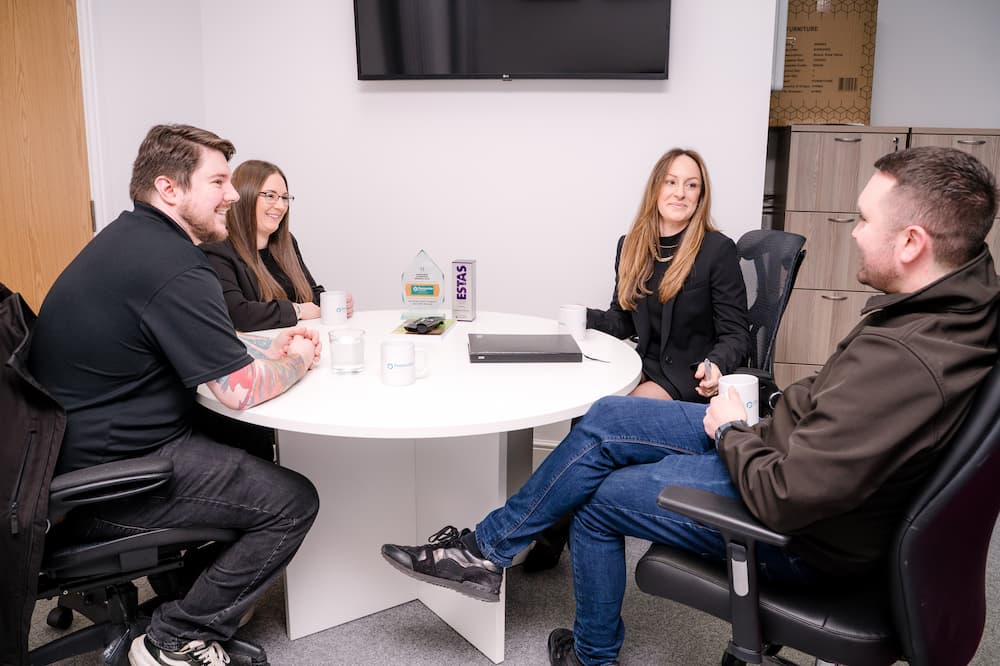 a team of property managers talking
